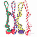 Pet Tennis Balls with Cotton Rope, Non-toxic, Various Colors and Sizes are Available